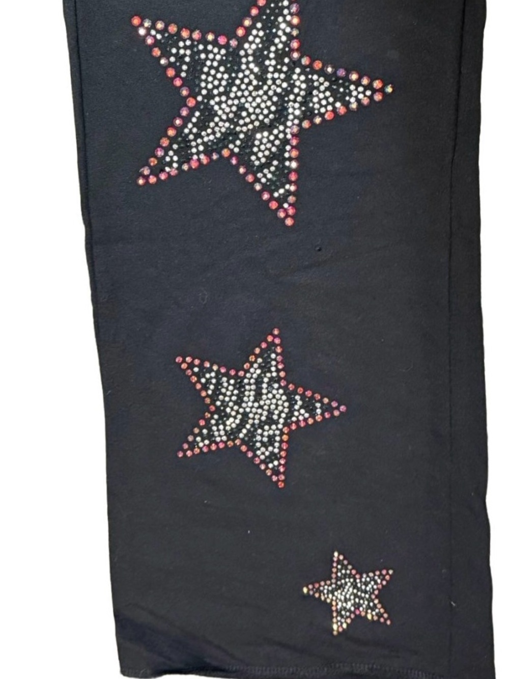 Rue21 Y2K Black Red Rhinestone Star Wide Leg Lounge Pants XL Big and Tall - Picture 6 of 8